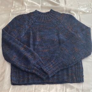 Veronica Beard Navy Mock Neck Sweater